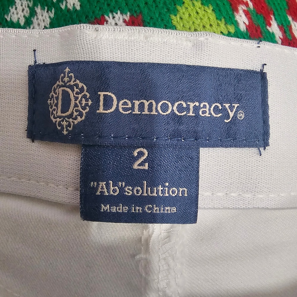 Democracy Ab solution White Frayed Hem Denim Shorts Size 2 - Picture 5 of 5